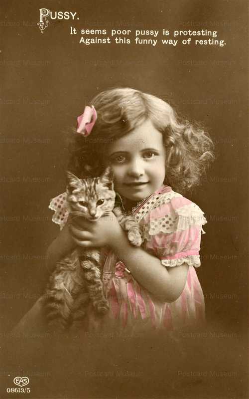 ac007-Young Girl Choking Kitty Cat