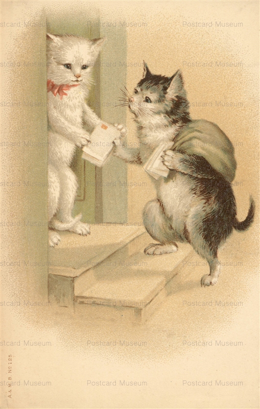 acc020-art MAGUIRE Postman Cat Mail Letter 1900 A. and MB no.125
