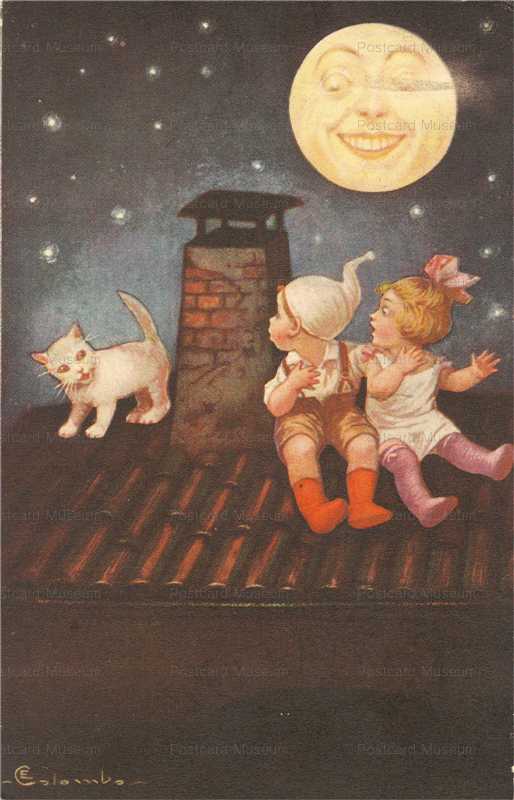acc074-art COLOMBO Moon roog love child Cat 1920s