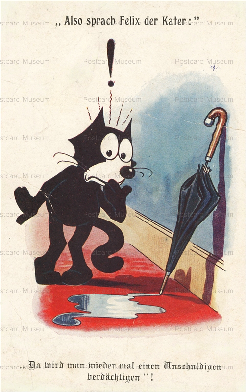 acc079-Felix the Cat Umbrella German Pat Sullivan Copyright Inscribed A.R. & Co