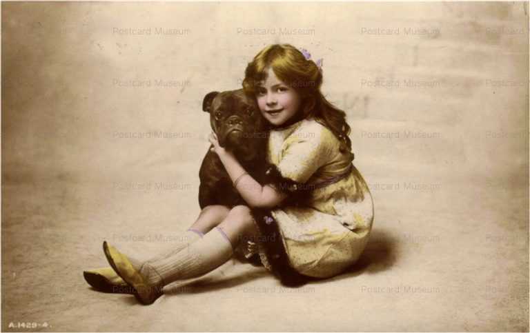 ad003-Bulldog and Girl in Yellow