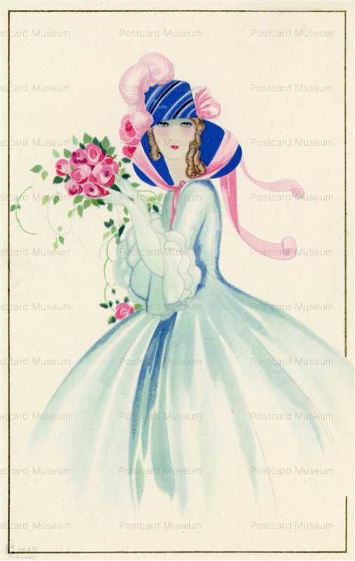 ad310-Beautiful Woman Wearing Feather Hat