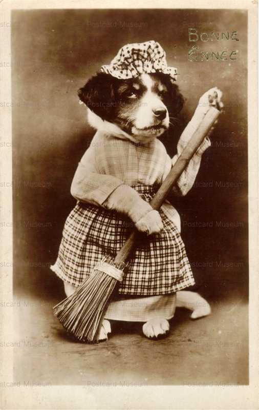 adb039-Dressed Dog Room Maid Bonne Annee