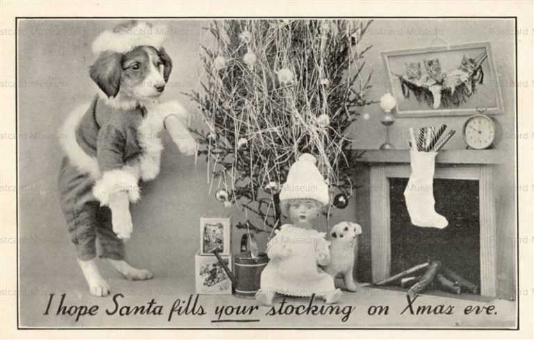 adb045-Puppy Dog and Doll Christmas Stockings