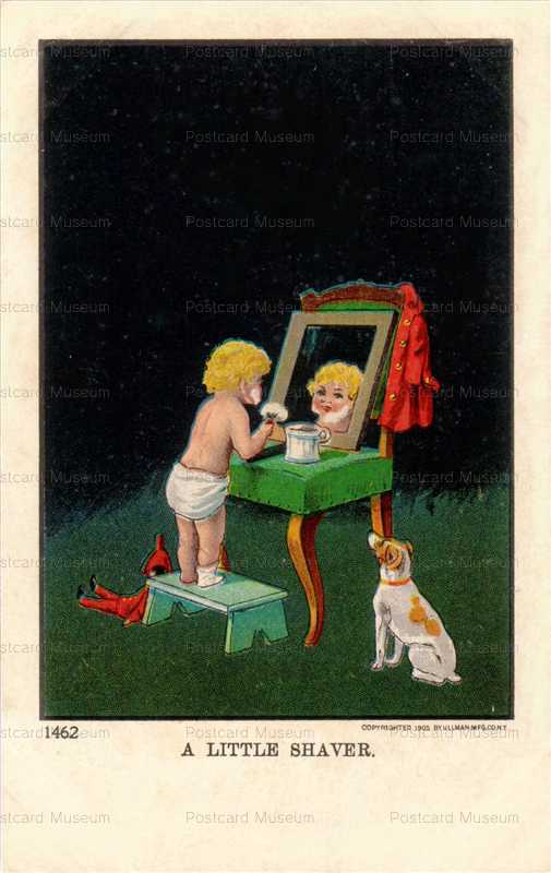 adc032-Russell Terrier Looking at Child Shaver