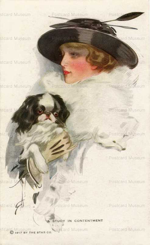 adc051-Japanise Chin Lady Black Hat Glamour