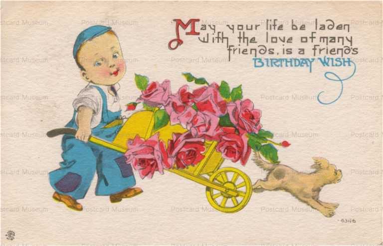 adc060-Carrying Flower Cart with Rush Dog Birthday Wish