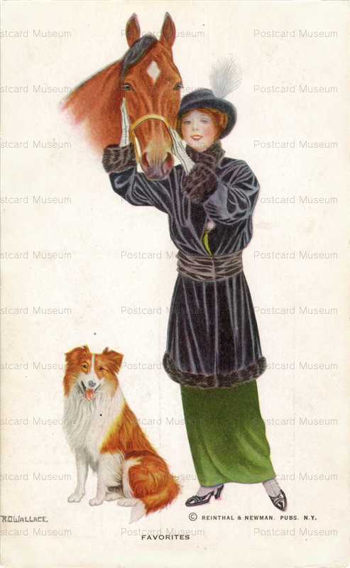 adc074-Collie Dog Horse and Lady