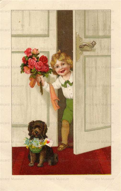 adc078-Bouquet Dog and Boy