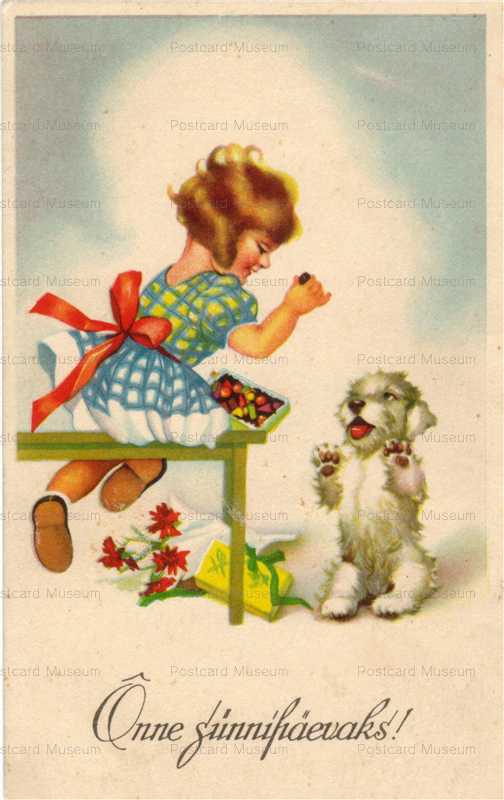 adc079-the Girl Who Puts up Chocolate to a Dog