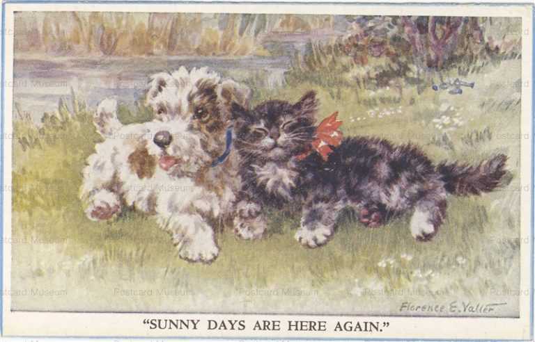 adc089-Sealyham Wire Fox Terrier Pup Cat Florence Valter