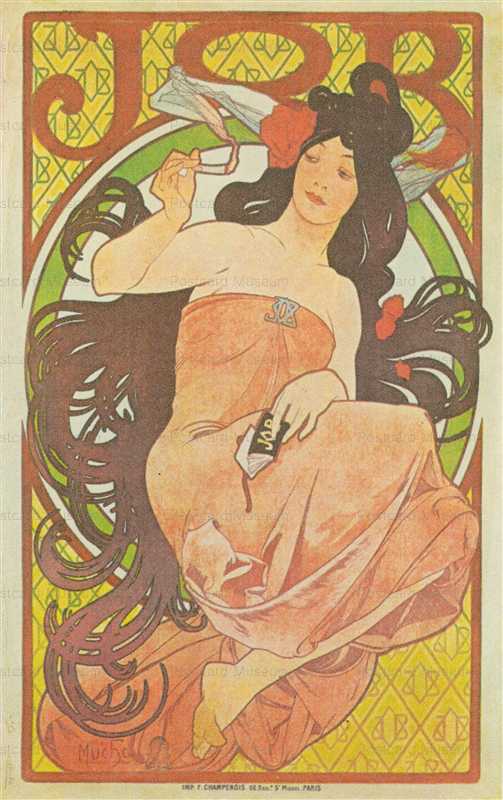 am009-JOB Affiche 1898 Alphons Mucha