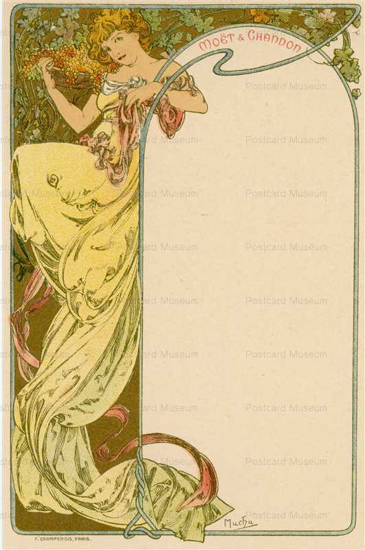 am014-Moet & Chandon menu 1900 Alphons Mucha