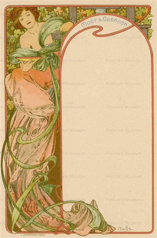 am016-Moet & Chandon menu 1900 Alphons Mucha