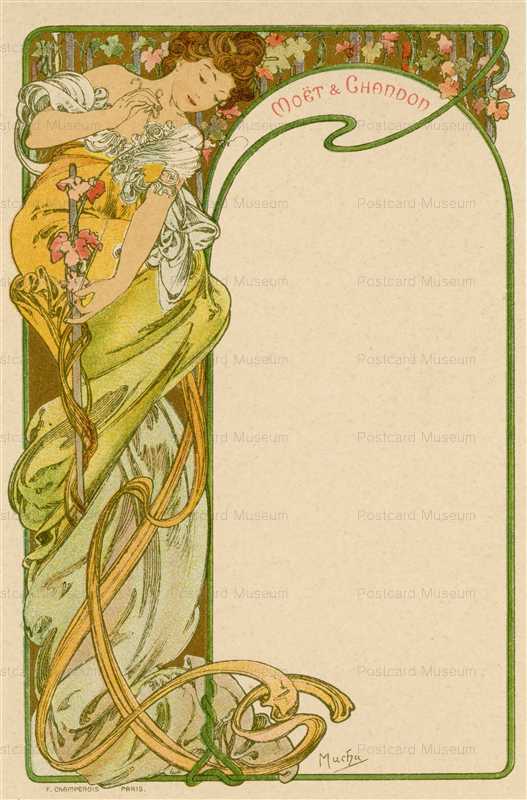 am017-Moet & Chandon menu 1900 Alphons Mucha