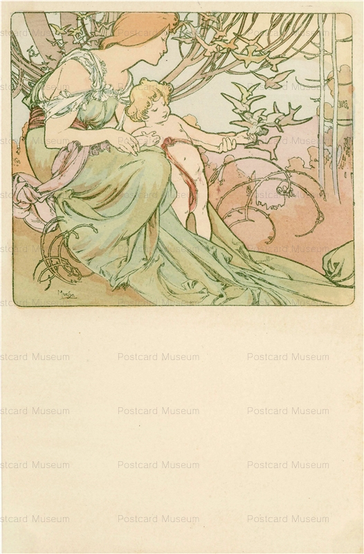 am028-Four Ages of Man.Childhood 1900 Alphons Mucha