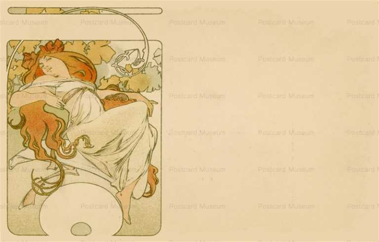 am045-Design for Postcard 1900 Alphons Mucha