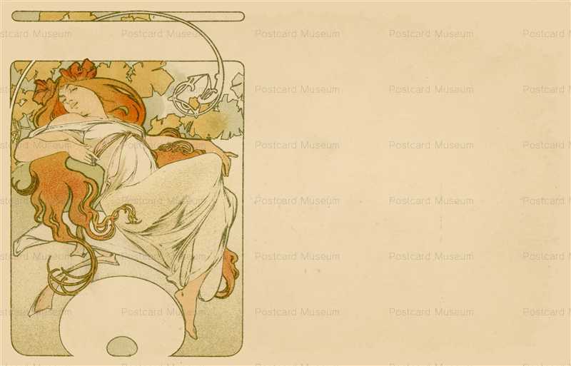 am045-Design for Postcard 1900 Alphons Mucha