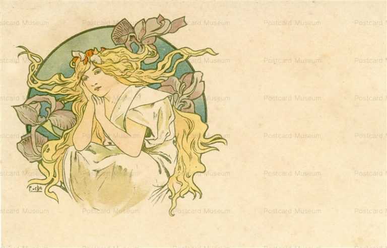 am046-Design for Postcard 1900 Alphons Mucha