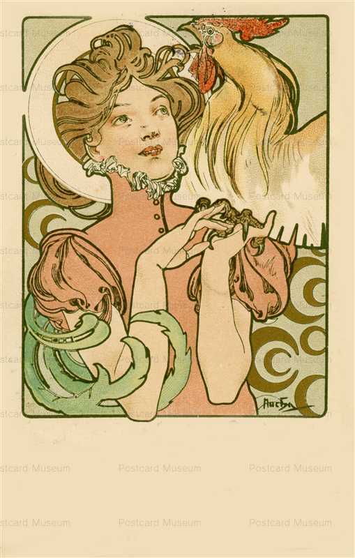 am071-Cocorico Cover Design 1899 Alphons Mucha