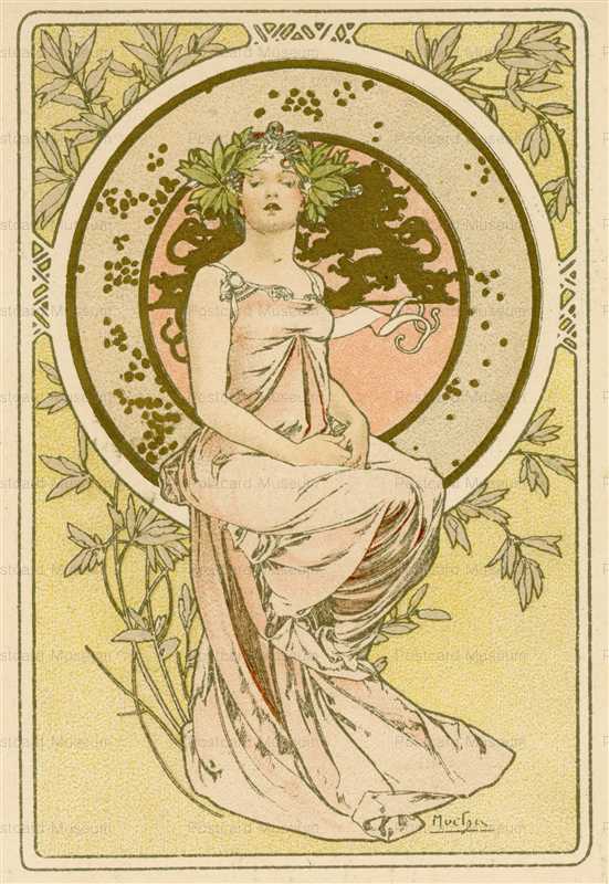 am074-Menu for Banquett 1898 Alphons Mucha