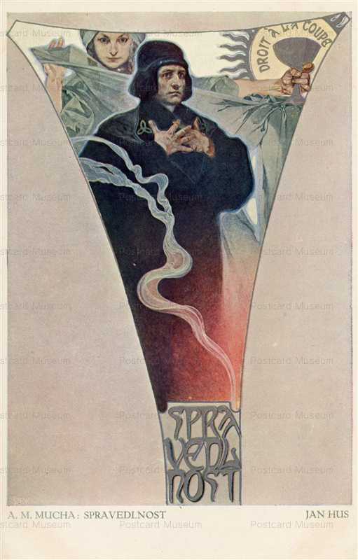 am122-Justice Master Jan Hus SPRAVEDLNOST 1912 Alphons Mucha