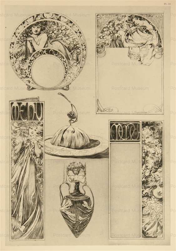 amg014-Documents Decoratifs Pl.34 Litho 1902 Alphons Mucha