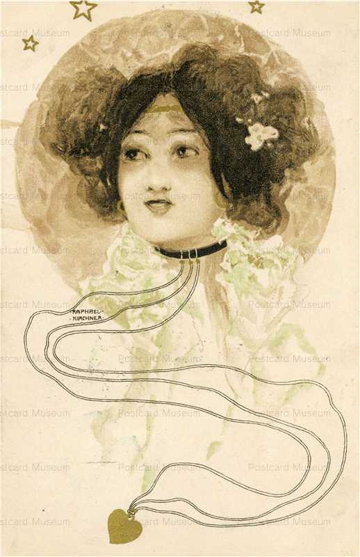 ark110-Raphael Kirchner Young Lady with Heart Pendant