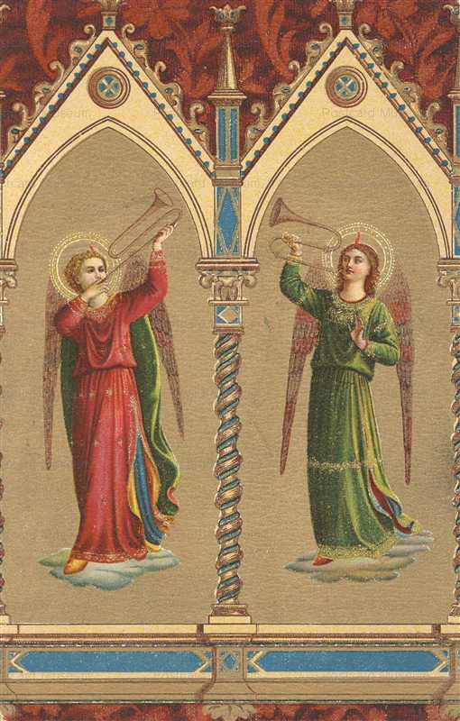 c200-Beautiful Angels Blowing Horns
