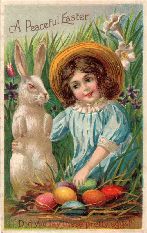 e006-Easter Rabbit&Girl