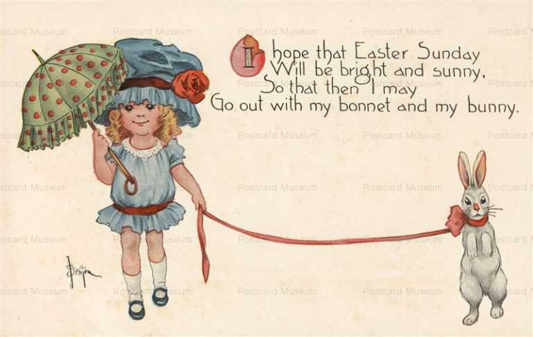 e030-Easter Rabbit&Girl