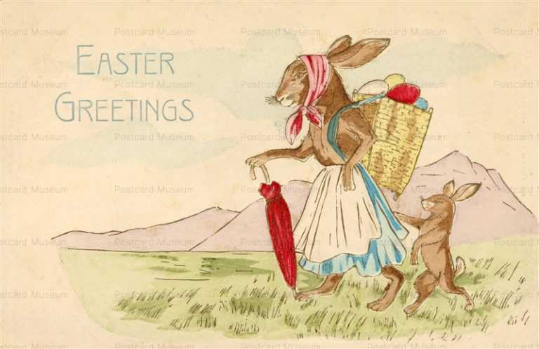 e035-Mother Rabbit&Child Easter