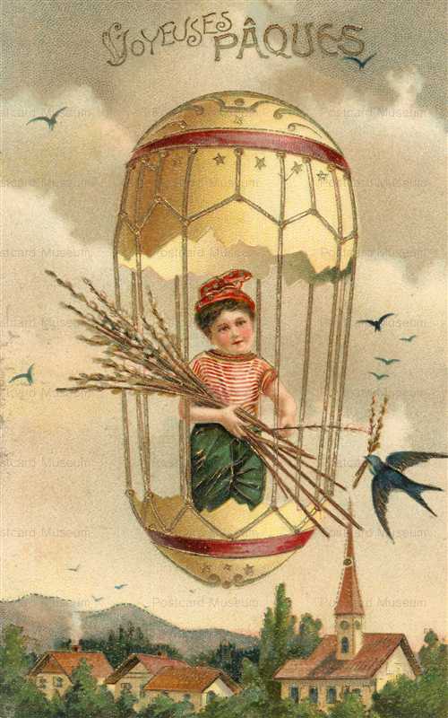 e041-Easter Boy in Egg Balloon