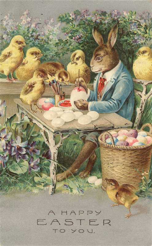 e047-Easter Rabbit Egg Painting