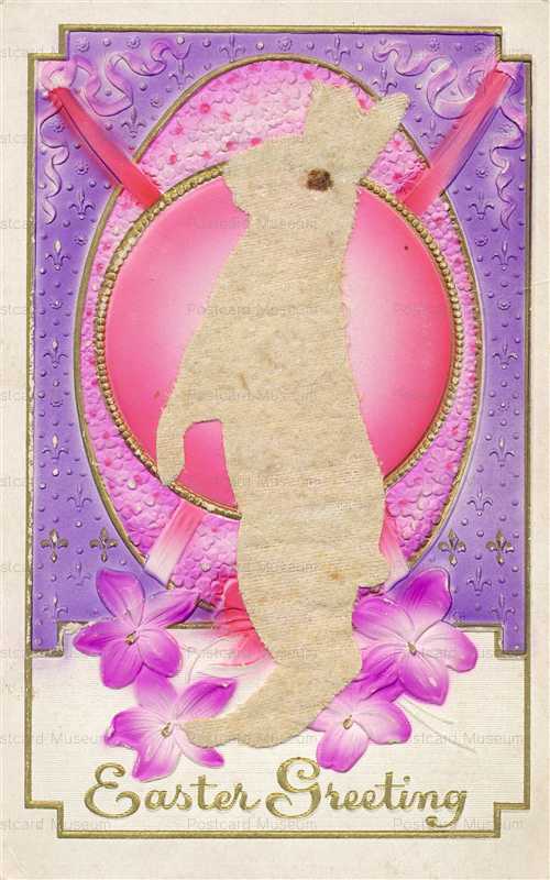 e335-Easter Greetings Rabbit Embossed