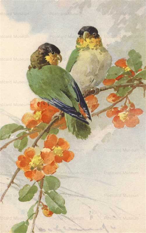 em145-Catherine Klein Birds and Flower Stehli