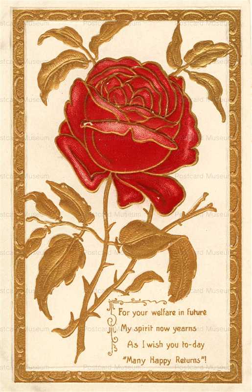 em503-Red Rose Embossed