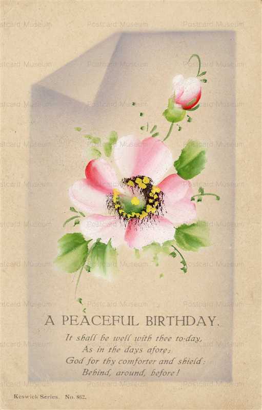 em510-Pink Flower Birthday