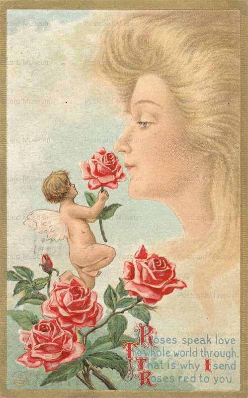 em601-Cupid Presenting One of the Roses to the Lady