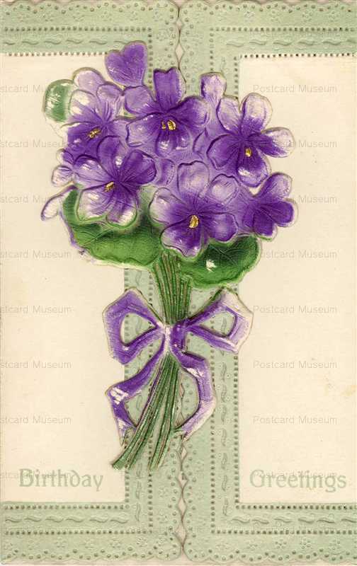 em841-Birthday Violets Emboss