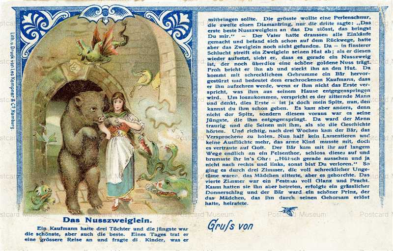 ex450-Nouveau Germany Litho Cromo Postcard the Beauty and the Beast