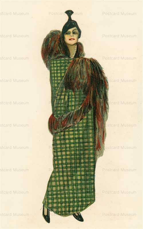 fa120-Green Dress Glamour Italian Art Deco