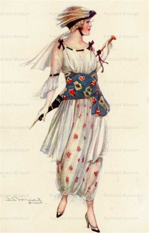fa150-Bompard Art Deco Glamour Lady in Great Dress