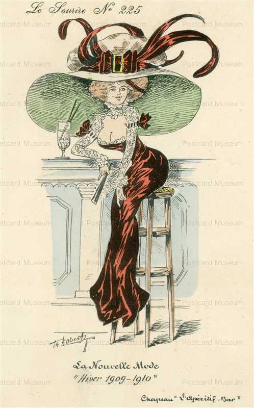 fa215-Roberty Fantasy Big Hat Fashion Exaggeration Lady Caption La Mode en