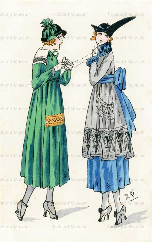 fa240-Miki Art Deco Fation Lady Couple