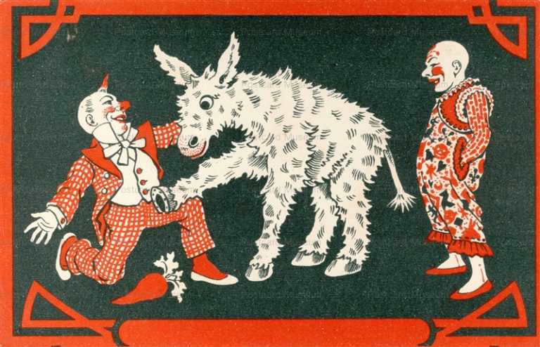 fc012-Circus Clown Donkey