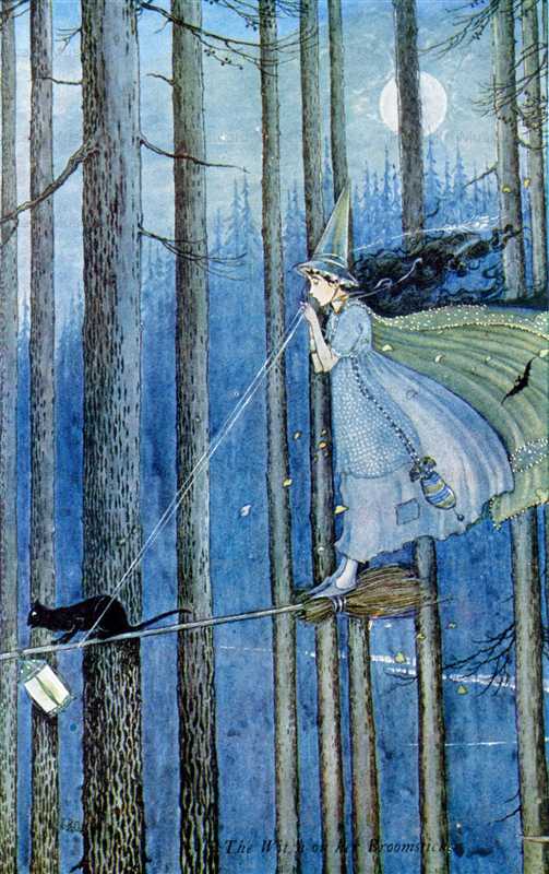 fo220-Ida Rentoul Outhwaite the Witch on Her Broomstick