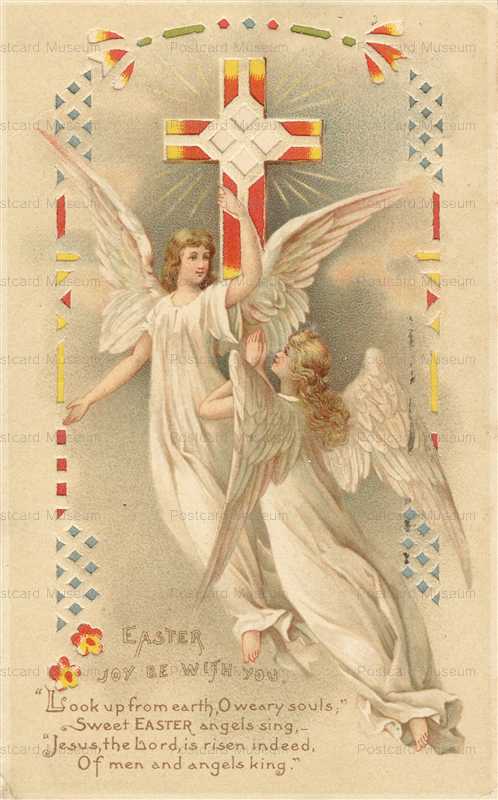 htl100-Easter Angels Crucifix Hold to Light 1910