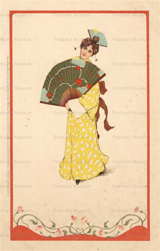 jp022-Japonisme Woman Fan