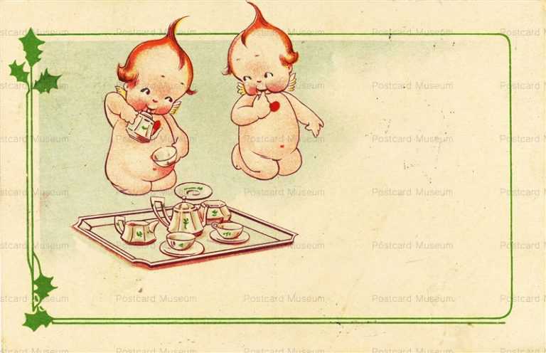 ke032-kewpie 紅茶を飲むキューピー